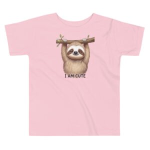 Sweet Sloth Baby Pink Toddler Graphic T-Shirt