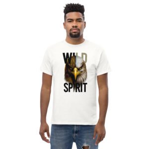 Fierce Split-Face Eagle White Streetwear Tee